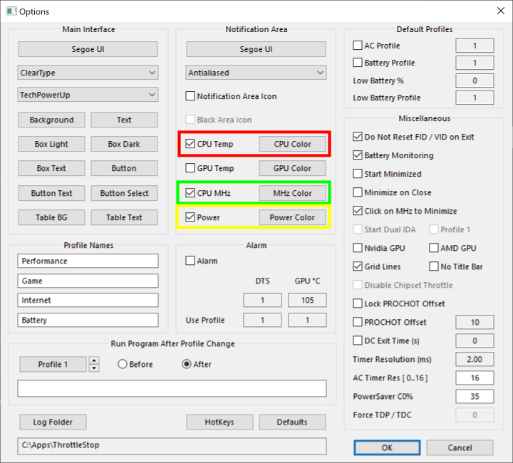 Showing CPU temperature, speed, and power in the system tray.