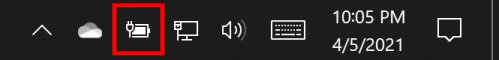 Tap the battery icon in the notification area to open the power mode slider.