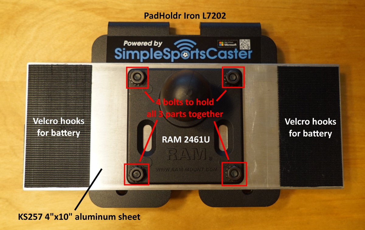 Battery mounting plate (ball side)